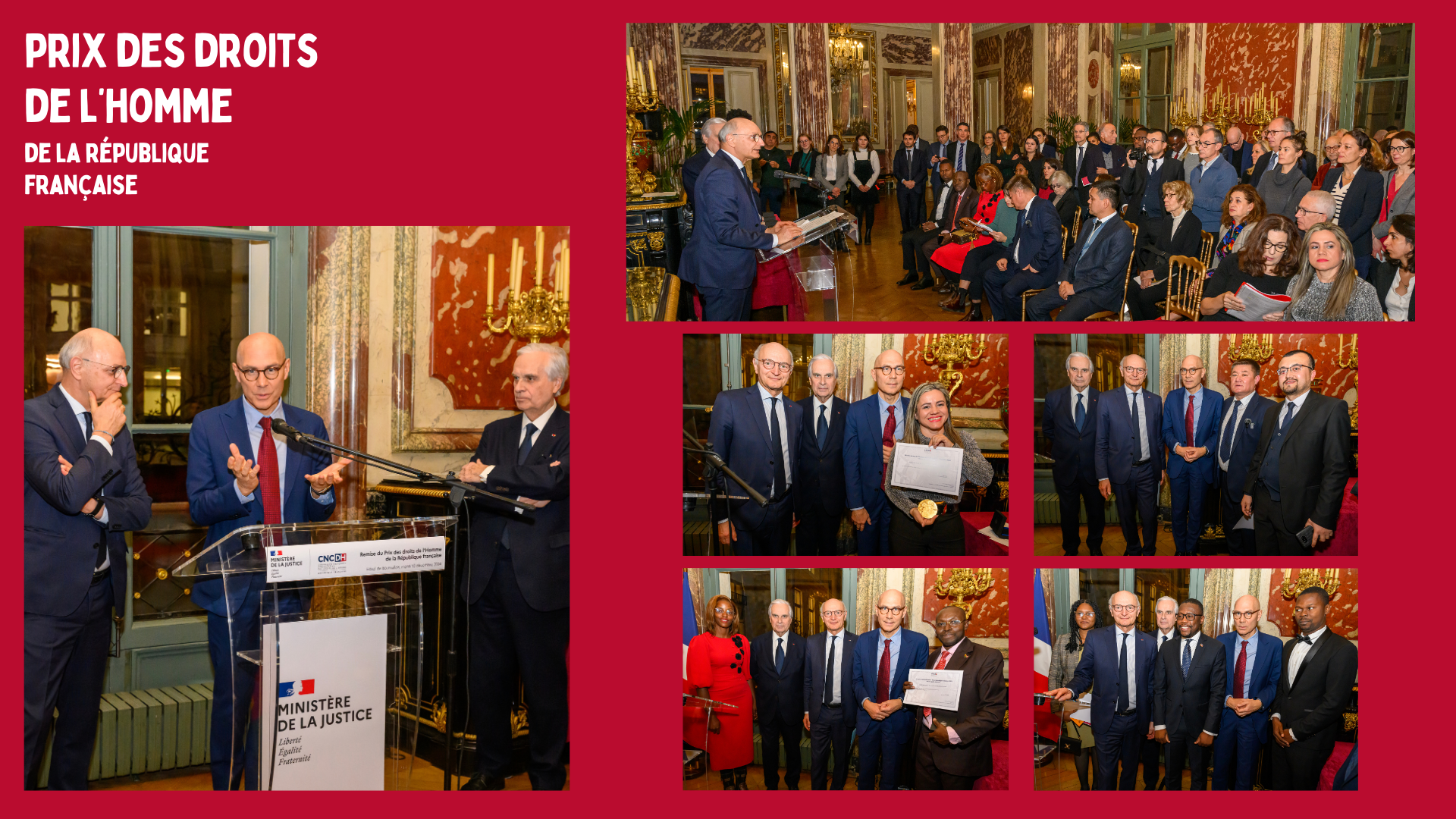 Photos de la cérémonie de remise du Prix des droits de l'Homme, 10 décembre 2024